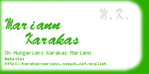mariann karakas business card